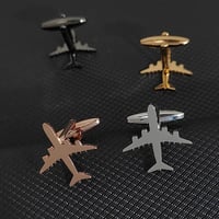 أزرار أكمام للرجال على شكل طائرة من الفولاذ المقاوم للصدأ ، إكسسوارات القميص ، زر شخصي ، هدية عيد الحب ، الموضة ، 316L - Image 3