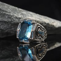الكلاسيكية الرجعية Rainbow الرجال خواتم فضية اللون نحت نمط Signet Steampunk خواتم للرجال Birhday هدية حفلة القوطية مجوهرات - Image 3