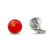 شارات الاتحاد السوفياتي السوفياتي المنجل المطرقة أزرار أكمام CCCP روسيا شعار الشيوعية علامة أعلى درجة زر الكفة للرجال قميص هدية - Image 3