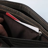 الرجال محفظة المرقعة بولي Leather الجلود حامل بطاقة صغيرة قصيرة محافظ رجل محفظة حافظة بطاقات عادية القياسية المحفظة - Image 4