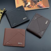 الرجال قصيرة Bifold فو الجلود Masculina Billetera الائتمان محفظة حمل بطاقات التعريف الشخصية محفظة مخلب الصلبة Hombre الأعمال ضئيلة - صورة 4