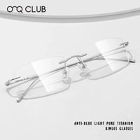 O-Q CLUB خفيفة للغاية التيتانيوم إطارات نظارات القراءة الرجال موضة بسيطة بدون شفة قصر النظر نظارات مخصصة النظارات الطبية - صورة 3