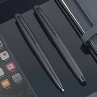 مجموعة أقلام أعمال أنيقة غير لامعة بتصميم أسود ، صندوق هدايا مشمول ، أقلام حبر جاف واحد وأقلام كرة دوارة واحدة ، وأقلام أعمال - صورة 5