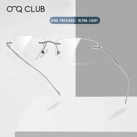 O-Q CLUB خفيفة للغاية التيتانيوم إطارات نظارات القراءة الرجال موضة بسيطة بدون شفة قصر النظر نظارات مخصصة النظارات الطبية - صورة 2