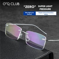 O-Q CLUB خفيفة للغاية التيتانيوم إطارات نظارات القراءة الرجال موضة بسيطة بدون شفة قصر النظر نظارات مخصصة النظارات الطبية - صورة 6