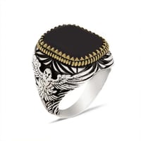 خاتم تركي فضة اسود - Image 5