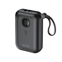 باور بانك EONE 10000mAh شحن سريع 22.5W بحجم صغير مع كيبل تايب سي وكيبل ايفون لون اسود - صورة 1