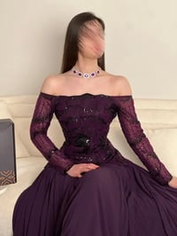 فستان سهرة خامه كلفة جاهزه تطريز - صورة 2