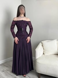 فستان سهرة خامه كلفة جاهزه تطريز - صورة 1