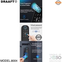الاقفال الذكية الكتروني درافت  8004 اسود DRAAFT - صورة 3