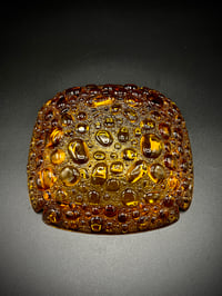 ‏Mid Century Blenko Amber Bubble Glass Ashtray - Image 4
