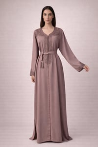 قفطان مغربي بخامة كريب ناعمة - صورة 3