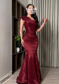 فستان سهره  عنابي  - صورة 1