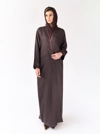 Italian Linen Embroidered Burnt Mauve - Image 3