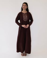 Burgundy Washed Silk Beaded Embroidered  - Image 1