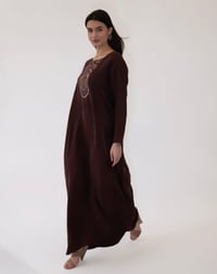 Burgundy Washed Silk Beaded Embroidered  - Image 4