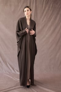 Striped Crepe Silk Brown - Image 1