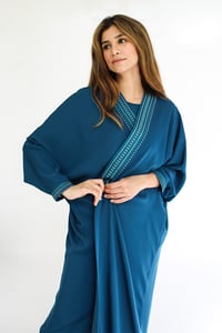 Petrol Embroidered Abaya - Image 2
