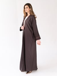 Italian Linen Embroidered Burnt Mauve - Image 4
