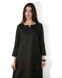Linen Black Brown Embroidered  - Image 5