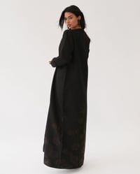 Linen Black Brown Embroidered  - Image 4