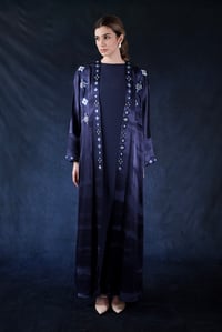 Patterned Crepe Embroidered Navy - Image 1