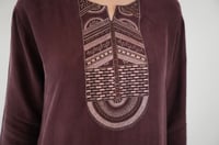 Burgundy Washed Silk Beaded Embroidered  - Image 2