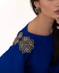 Crepe with Crystal Sleeve Dress - Image 2