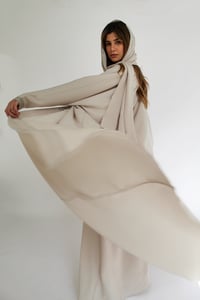Beige Embroidered Abaya - Image 5