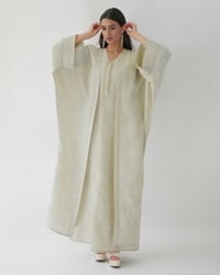 Linen Abaya with Pearl Embroidery  - Image 5