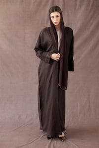 Italian Linen Embroidered Burnt Mauve - Image 1