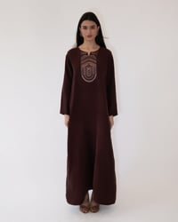 Burgundy Washed Silk Beaded Embroidered  - Image 3