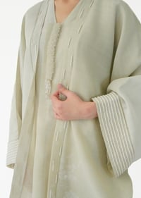 Linen Abaya with Pearl Embroidery  - Image 6