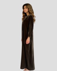 Olive Brown Velvet Dress - Image 1