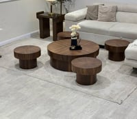 طقم طاولات ارضيه قشره جوز - صورة 1