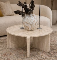 طاوله قهوه رخام ترفنتينو90×90×45سم - صورة 1