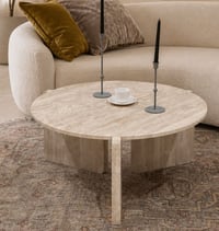 طاوله قهوه رخام ترفنتينو90×90×45سم - صورة 3