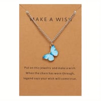 Baby Blue Butterfly Necklace - Image 1