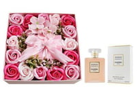 Roses Box With Chanel Coco Mademoiselle Perfume EDP 100ml-107 - Image 1