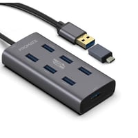 بروموت 7USB 3.0 Ports Alluminium Alloy USB Hub With Dual Input رقم.734E - صورة 1