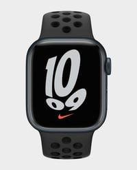 ساعة ابل Nike Series 7 MKN43 41mm هيكل ألومينيوم ميدنايت مع جي بي إس مع سوار نايك الرياضي باللون الأ رقم.918E - صورة 1