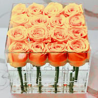 Flowers box in orange 16pcs Rose - Image 1