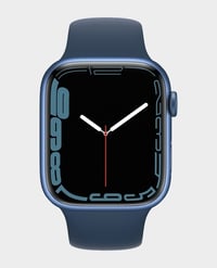 ساعة ابل Series 7 MKJT3 45mm GPS PLUS هيكل  أزرق من الألومنيوم مع حزام رياضي أزرق Abyss رقم.924E - صورة 1
