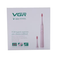 VGR V-806 IPX7 USB Magnetic Suspension Sonic Shock Toothbrush Pink No.384E - Image 1
