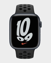 ساعة ابل Series 7 MKNC3 45mm GPS Midnight هيكل ألومنيوم مع حزام رياضي Nike أسود رقم.922E - صورة 1