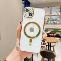 واقي من الكريستال الشفاف لشحن لاسلكي مغناطيسي - ذهبي رقم.1150E - صورة 1