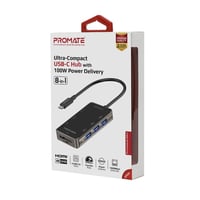 بروموت موزع USB-C صغير الحجم 8 في 1 مع توصيل طاقة 100 وات رقم.697E - صورة 1