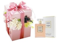 Roses Box With Chanel Coco Mademoiselle L'eau Privee Eau Pour La Nuit EDP 100ml - Image 1