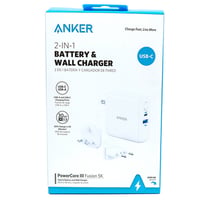 2   في 1 بطارية و شاحن حائط من انكر - PowerCore III Fusion 5K رقم.866E - صورة 1
