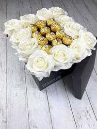 White roses box with Ferrero Rocher chocolate-39 - Image 1